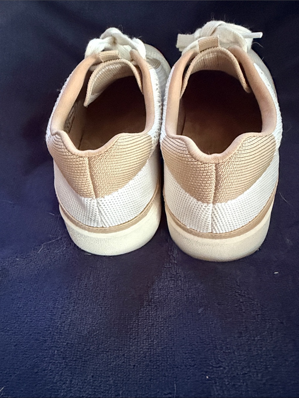 Vionic Women's Knit Lace-Up Sneakers in White and Tan - Picture 4 of 7